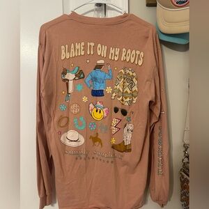 Simply Southern Dusty Pink Long Sleeve Graphic Tee